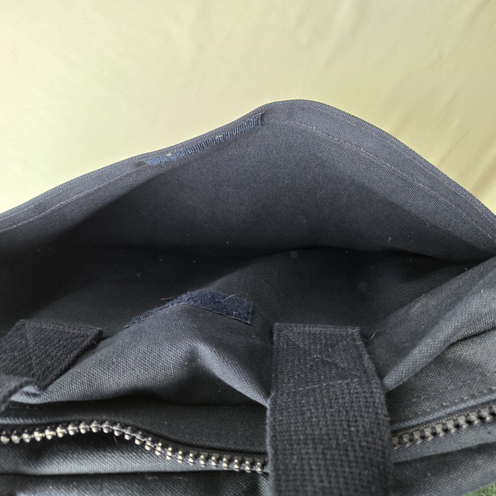 90s Vintage Blue Lands End Messenger cross body Bag With Strap - Picture 10 of 11